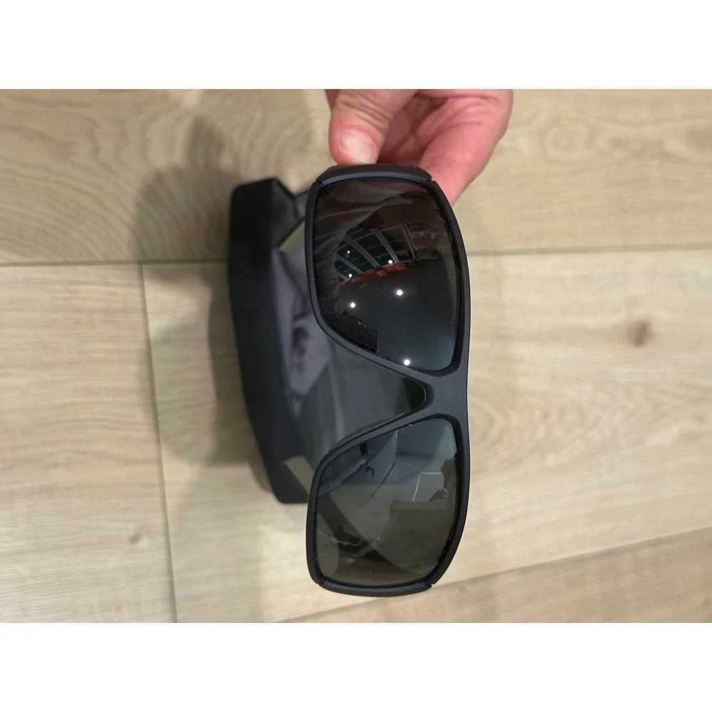 Nike Wrapstar EV0703 002 Polarized Sunglasses Matte Black Silver Mens Sport Wrap